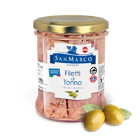 FILETTI DI TONNO IN OLIO DI OLIVA - VASO DA 200 GR.
