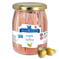 FILETTI DI TONNO IN OLIO DI OLIVA - VASO DA 520 GR.