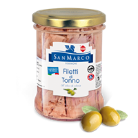 FILETTI DI TONNO IN OLIO DI OLIVA - VASO DA 300 GR