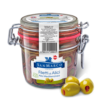 ALICI ARROTOLATE ALLE OLIVE IN OLIO DI OLIVA - VASO ERMETICO DA 230 GR.
