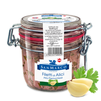 ALICI ARROTOLATE AL PREZZEMOLO IN OLIO DI OLIVA - VASO ERMET. DA 230 GR.